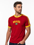 Camiseta Retrô Brasil Bordada bandeira